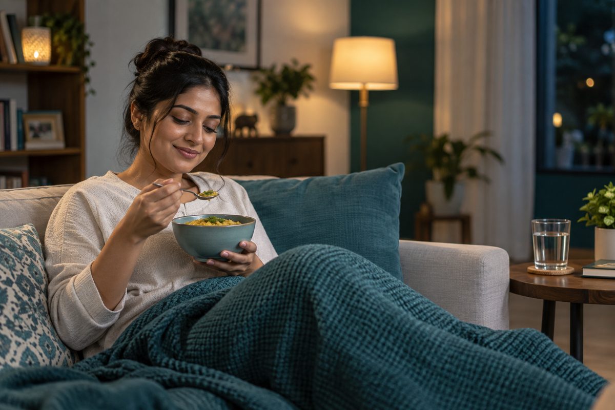 patient resting at home after root canal treatment