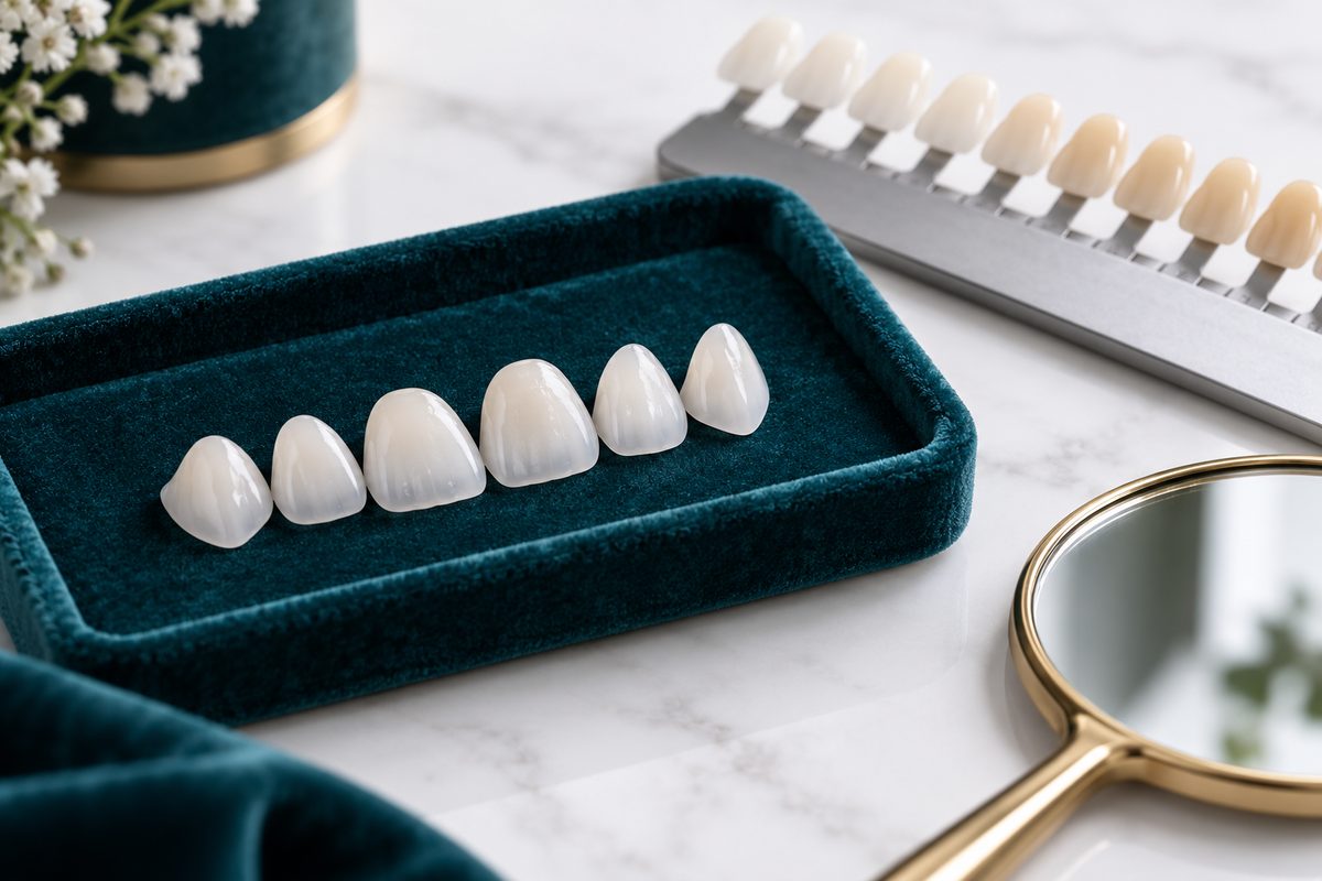 porcelain veneers displayed for a smile consultation in Lucknow